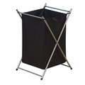 Household Essentials Household Essentials 7043 Satin Silver Hamper with lift out 600D polyester black bag no casters 7043